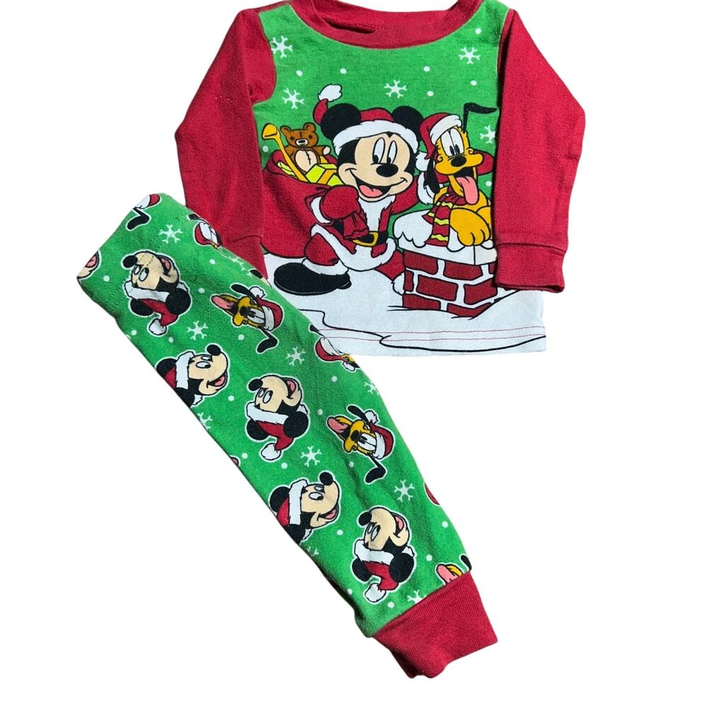 Disney Mickey Mouse and Pluto Christmas Pajamas Set size 9 month